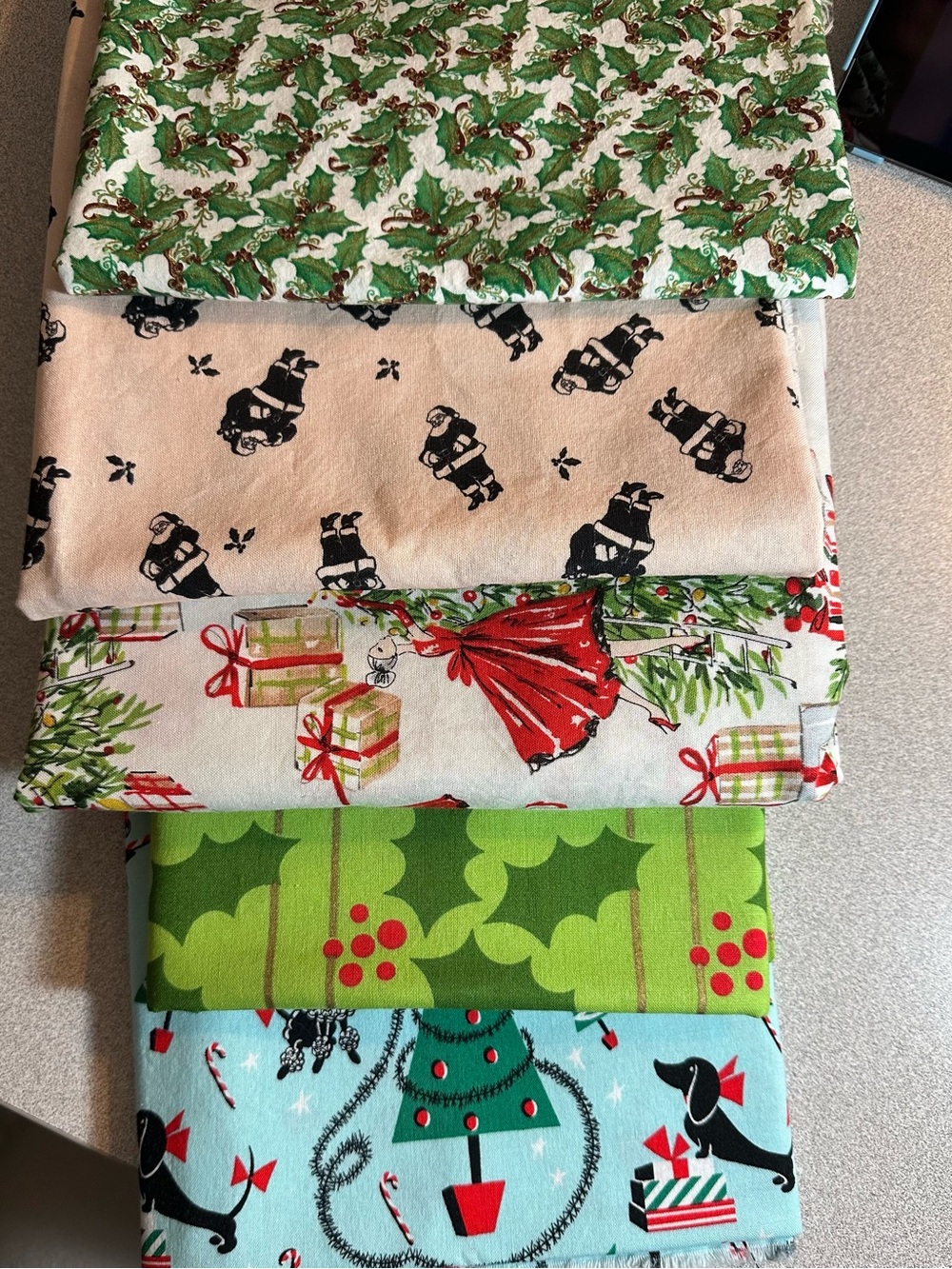 Cotton Christmas fabric LOT quilt